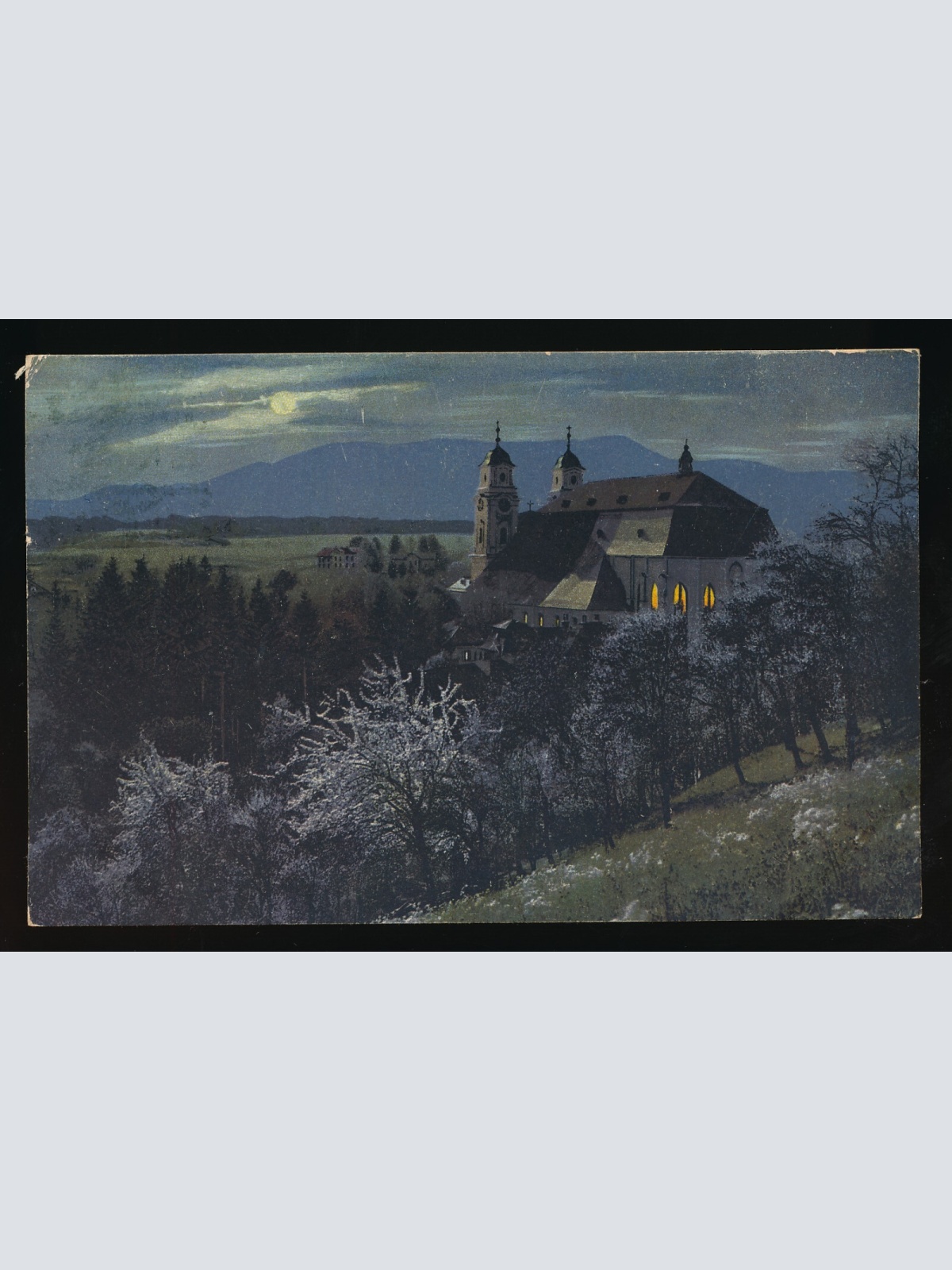 AK aus Mondsee bei Nacht mit Schloss Oberösterreich (179)