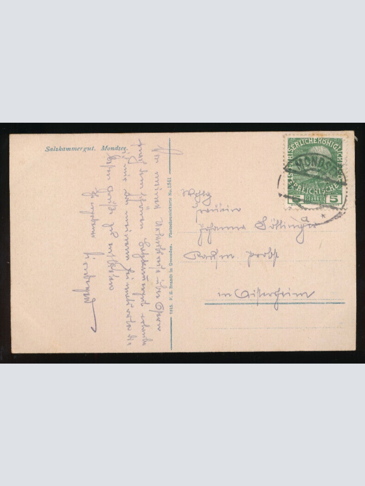 AK aus Mondsee bei Nacht mit Schloss Oberösterreich (179)