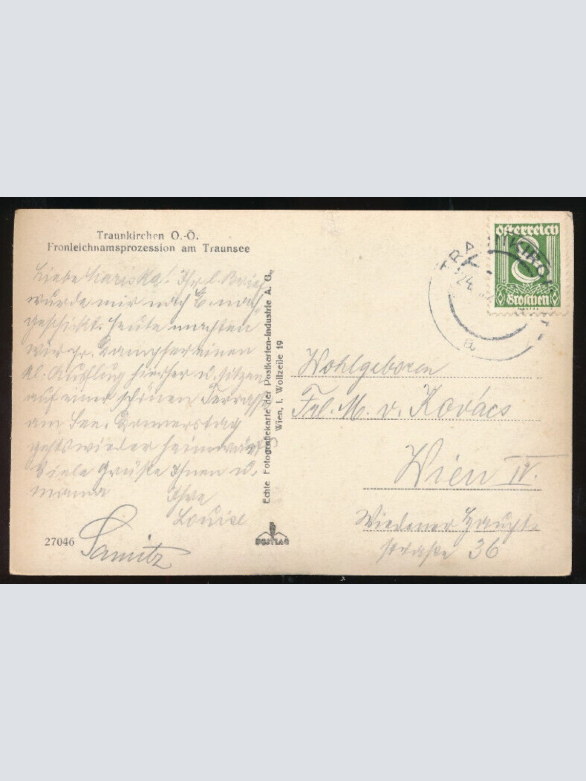 AK aus Traunkirchen Fronleichnamsprzession am Traunsee Oberösterreich (772)