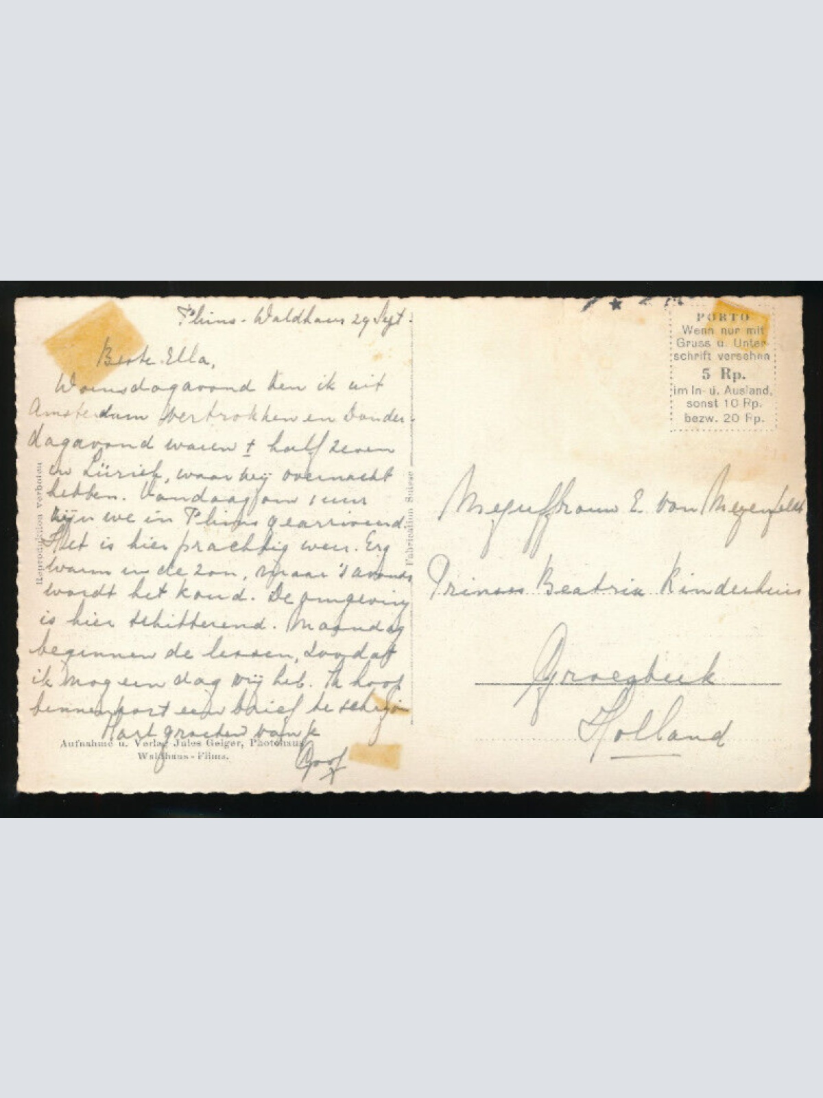 AK aus Flims - Waldhaus Imboden Schweiz (762)