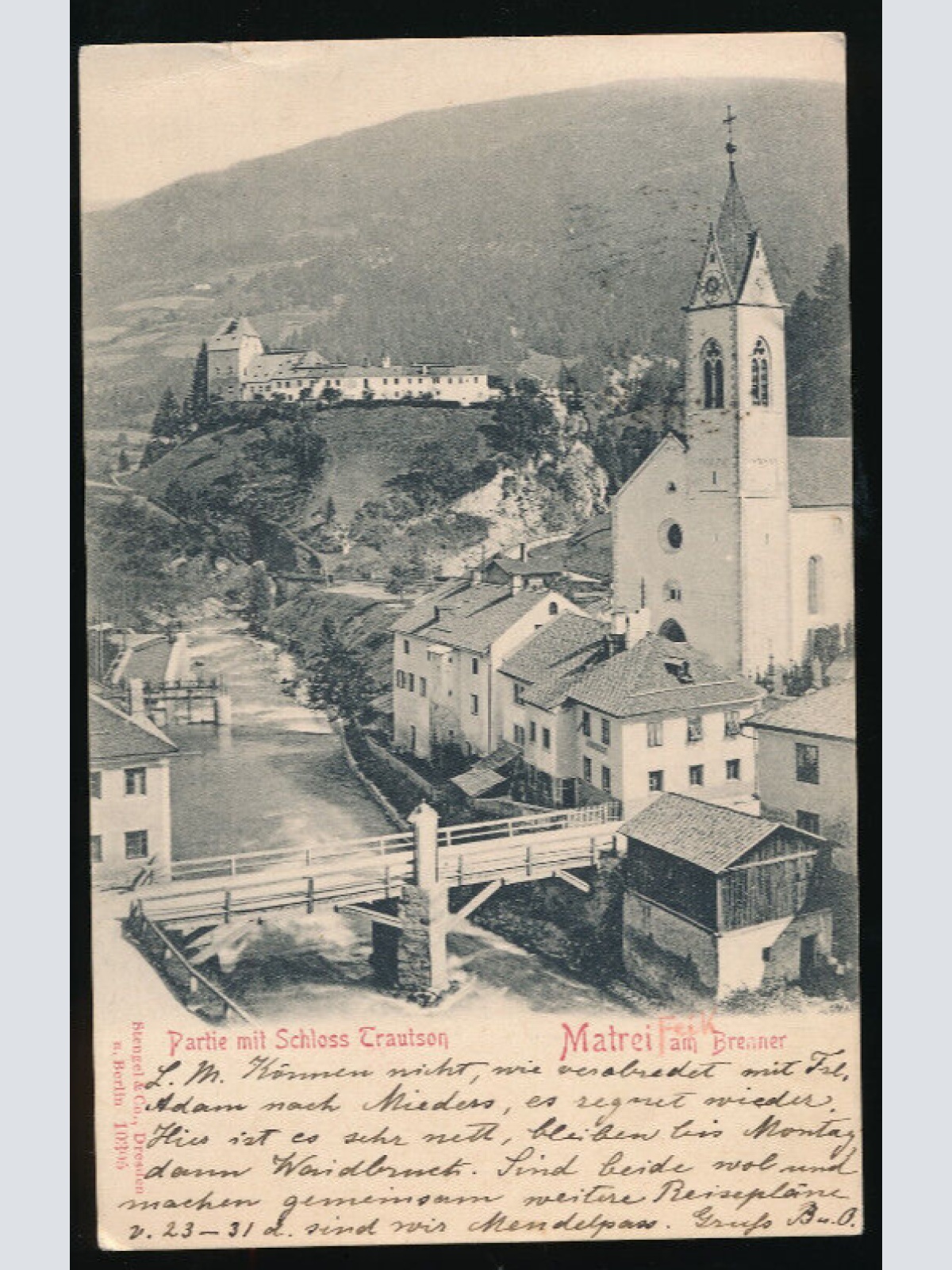 AK aus Matrei am Brenner mit Schloss Trautson Tirol (703)