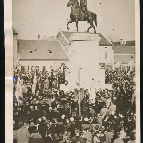 Pressefoto, aus Pencevo Einweihung der Staute des Königs Peter des 1. ... (P5)