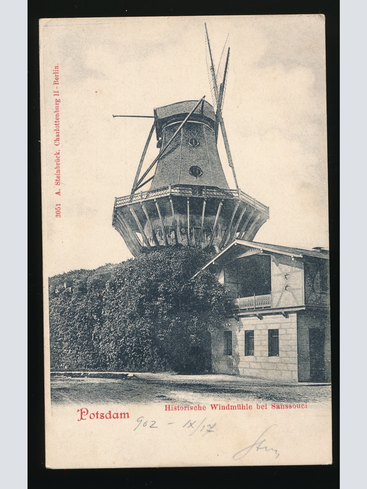 AK aus Potsdam Brandenburg mit Historischer Windmühle Deutschland (287)