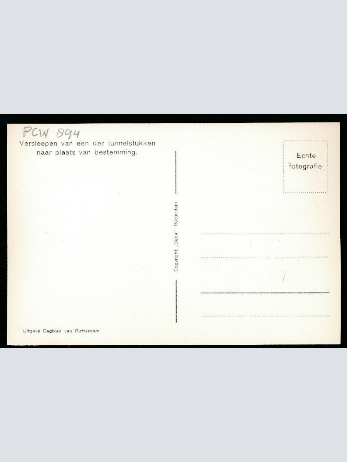 AK aus Rotterdam Bau vom Maastunnel Niederlande (1)