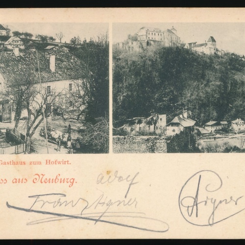 AK gruss aus Neuburg Gasthaus zum Hofwirt Bayern (14)
