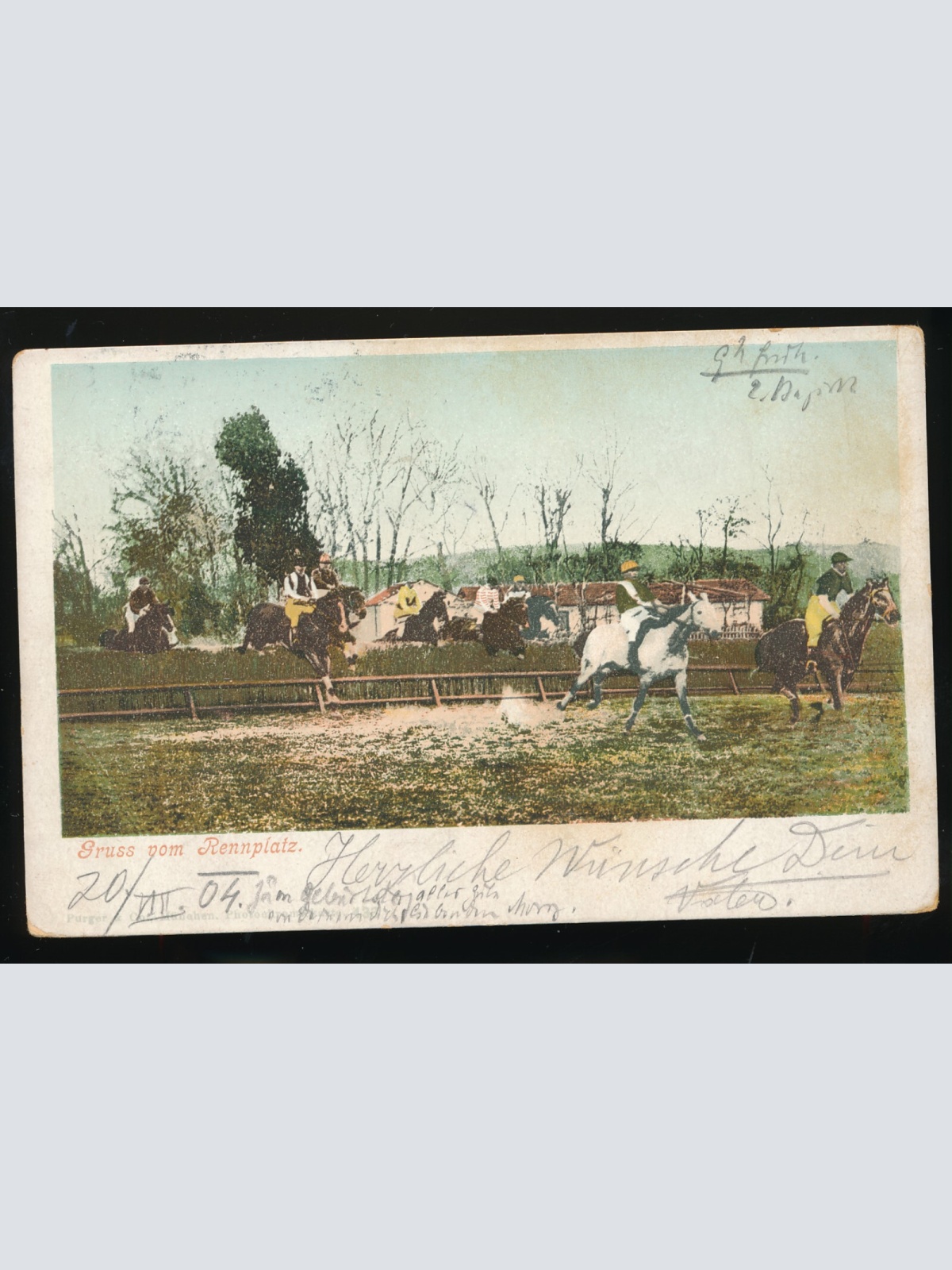 AK gruss vom Rennplatz - Pferderennen (22)