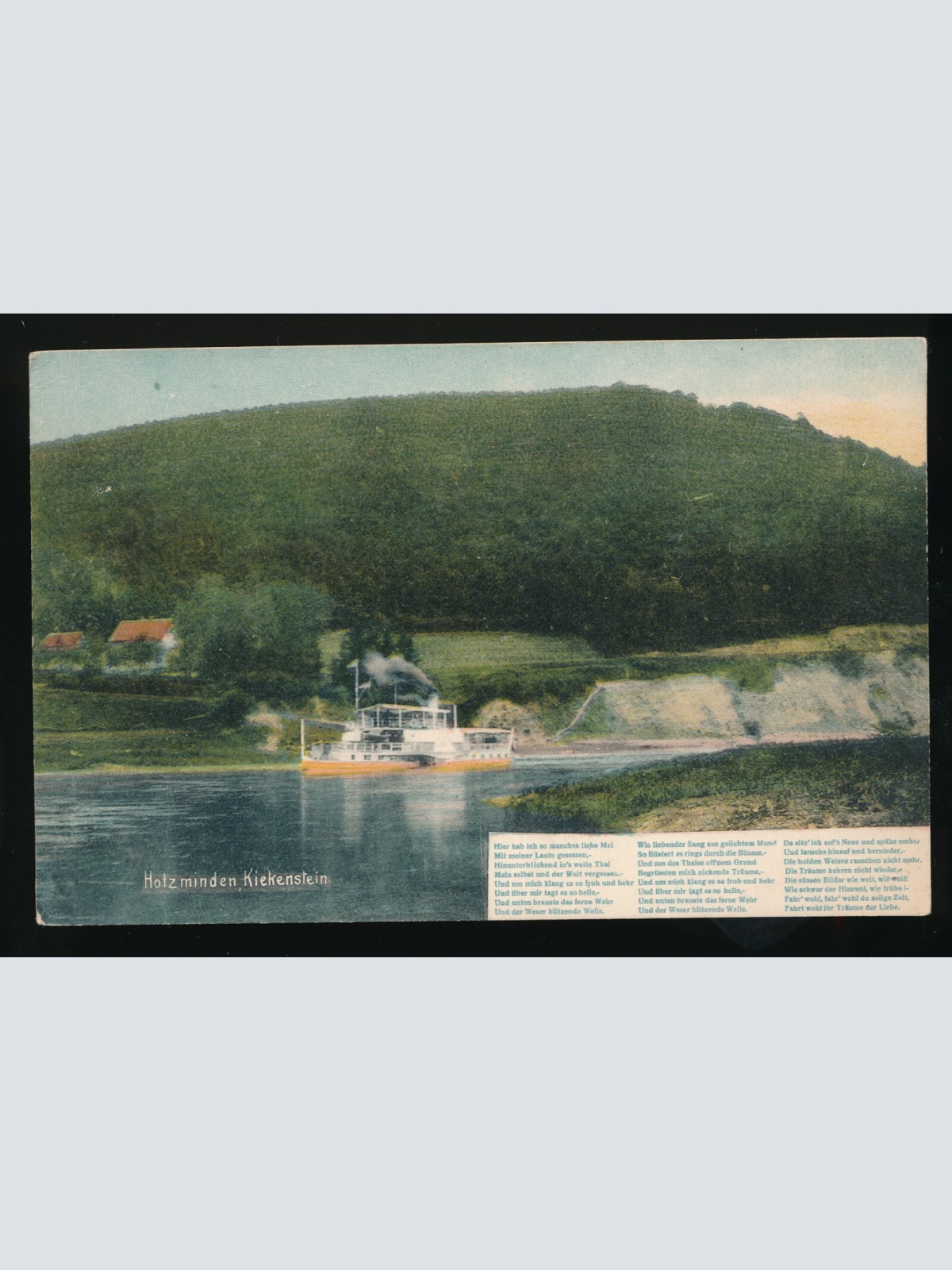 AK aus Hotzminden Kiekenstein Niedersachsen mit Dampfer (525)