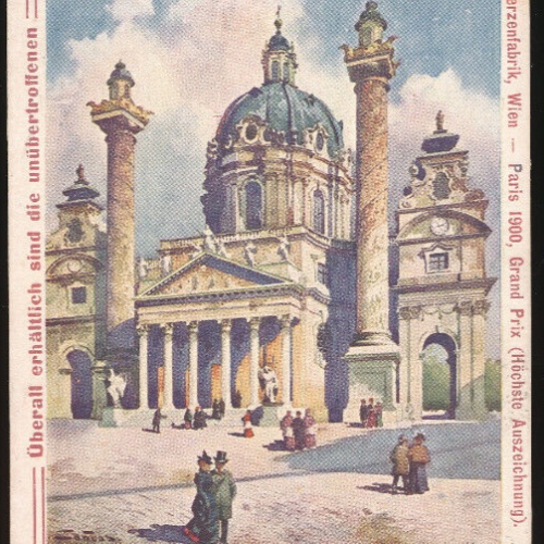 AK aus Wien Karlskirche mit Reklame (956)