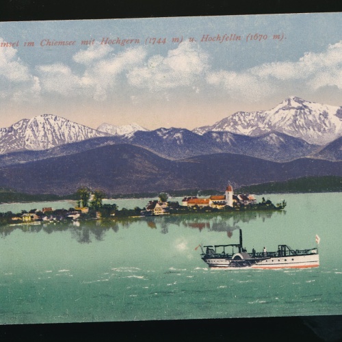 AK aus Fraueninsel im Chimsee Bayern mit Dampfer (527)