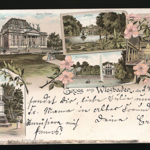 Litho-Karte Gruß aus Wiesbaden Hessen (534)