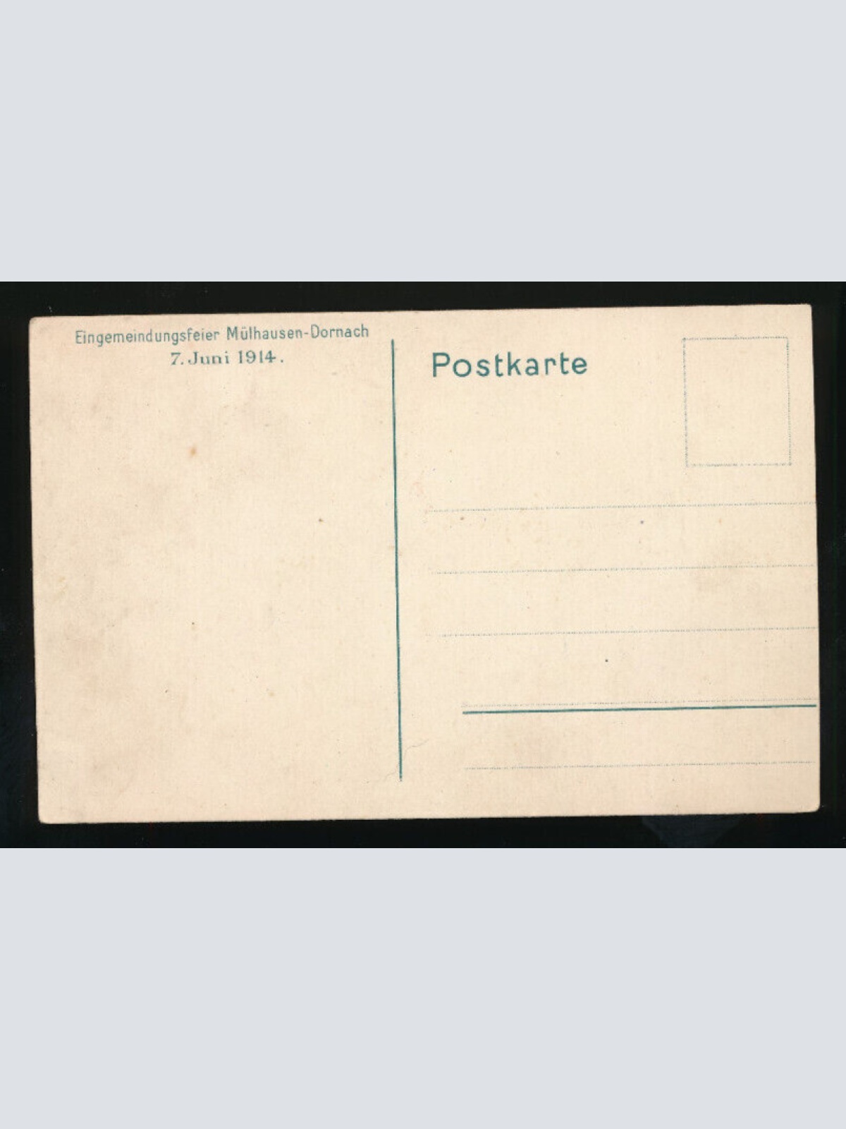 Litho-Karte aus Mühlhausen-Dornach Eingemeindungsfeier 7 juni 1914 (523)