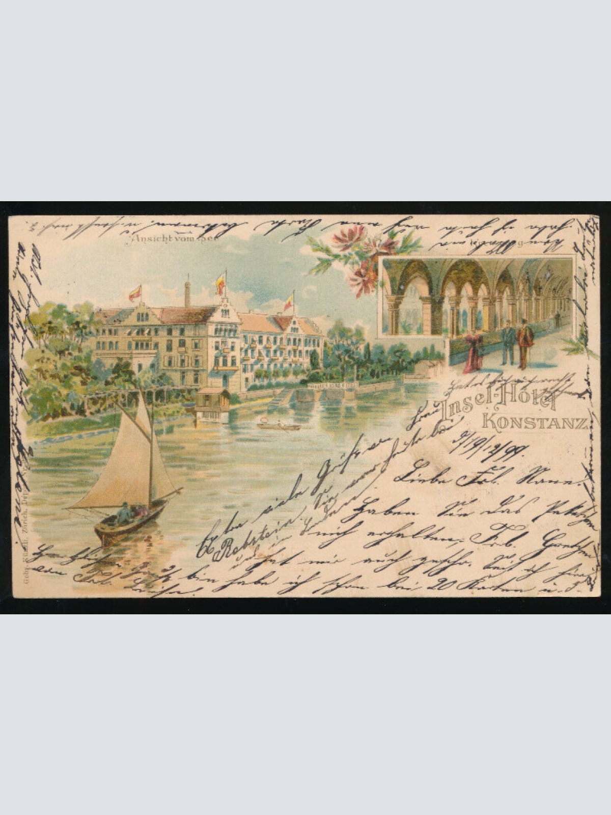 Litho-Karte aus Konstanz Insel-Hotel Baden-Württemberg (1015)