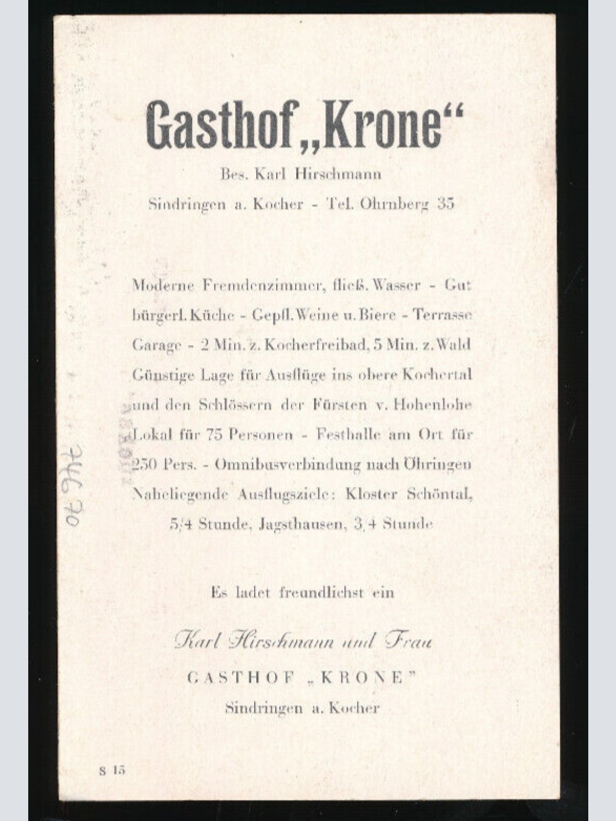 AK aus Sindringen a. Kocher mit Gsthof zur Krone (329)