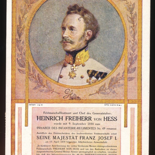 AK vom Feldmarschallleutnant Heinrich Freiherr von Hess (P195)