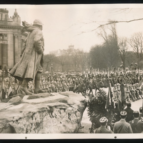 Pressefoto, Einweihung der Statue des Kriegsministers George Clemenceau ... (P4)