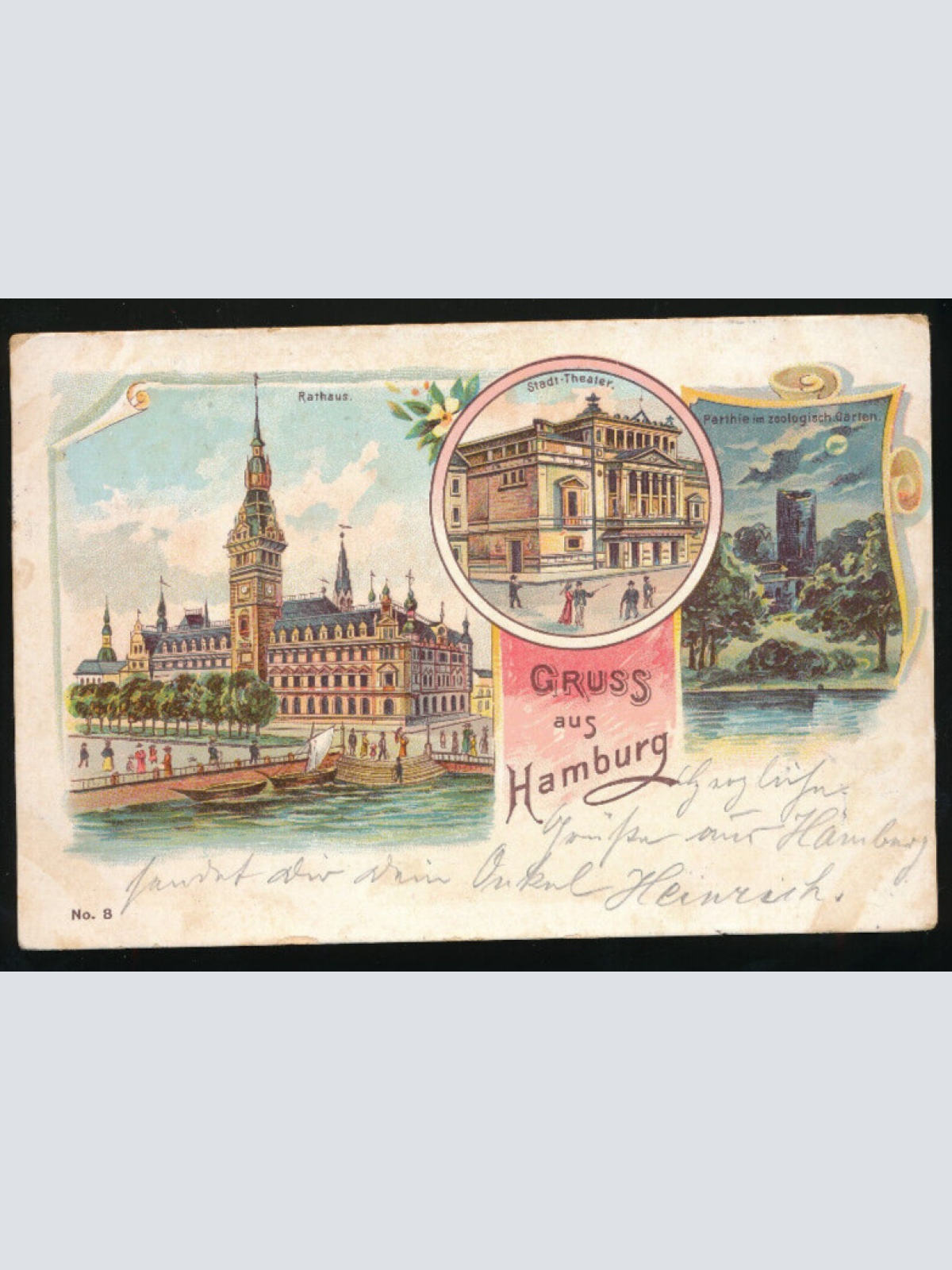 Litho-Karte gruss aus Hamburg (888)