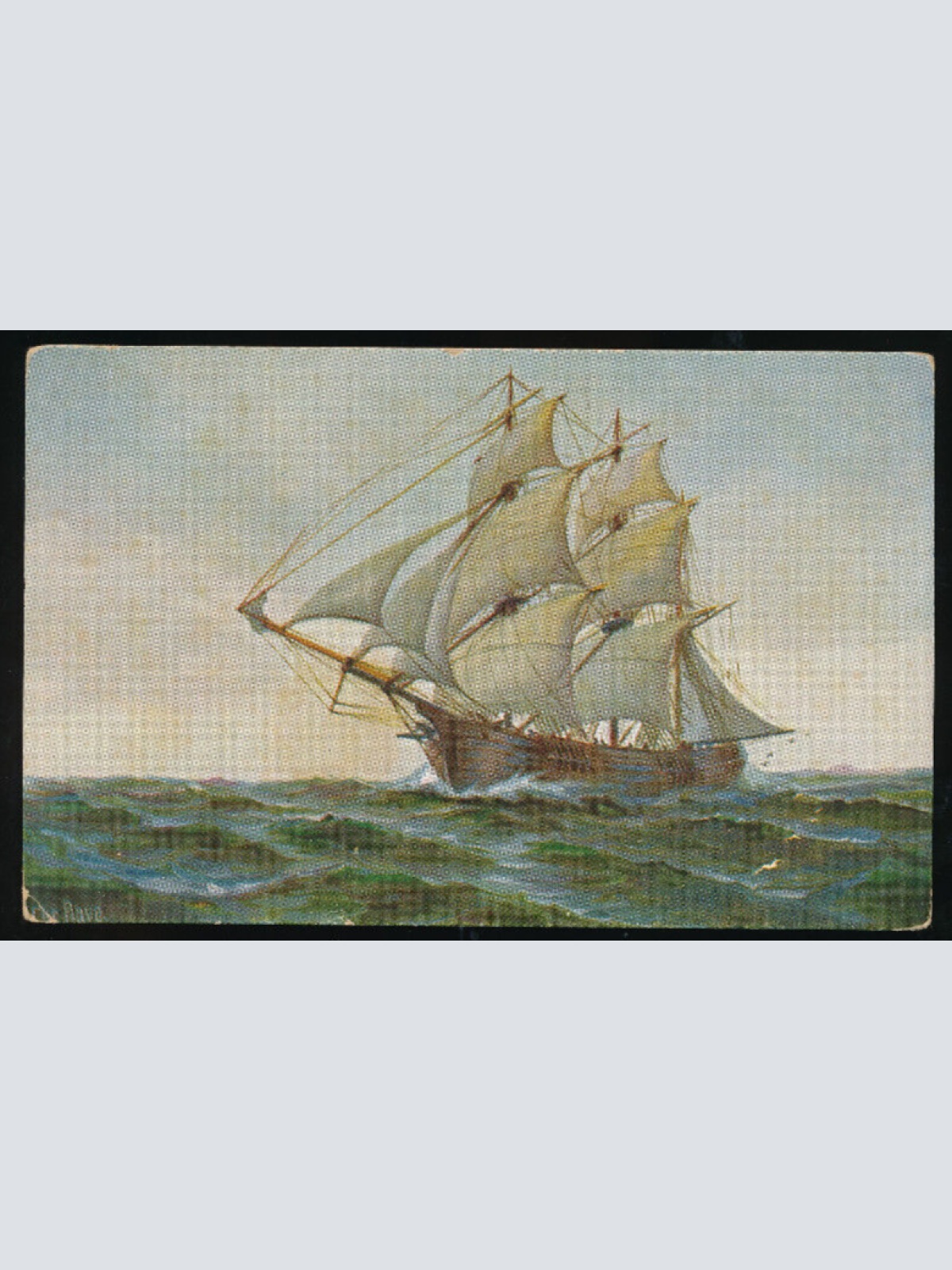 AK vom Dreimast-Galiot Das Jubelfest Junius 19. im Jahre 1839 (907)