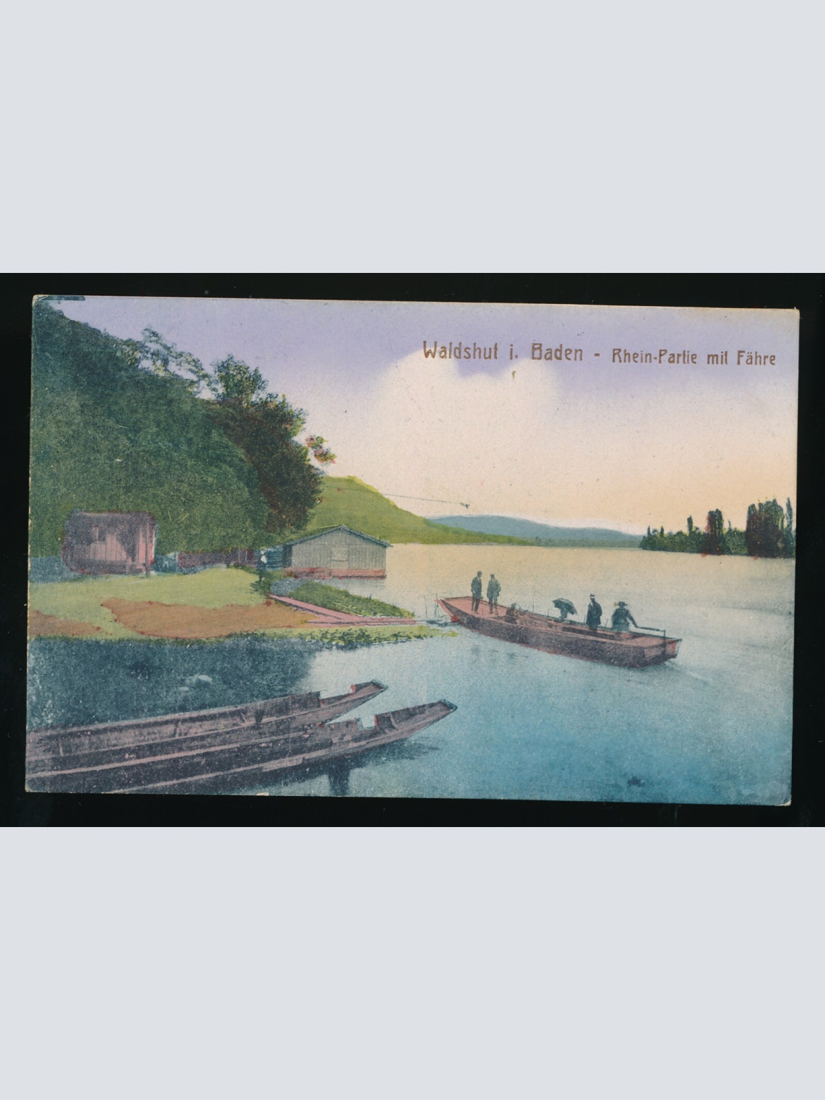 AK aus Waldshut i. Baden mit Motorboot Baden-Württemberg Deutschland (356)