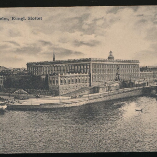 AK aus Stockholm Kungl.Slottet mit Dampfer Schweden (917)