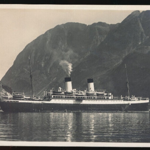 AK aus Maerofjord mit Dampfer Norwegen (934)