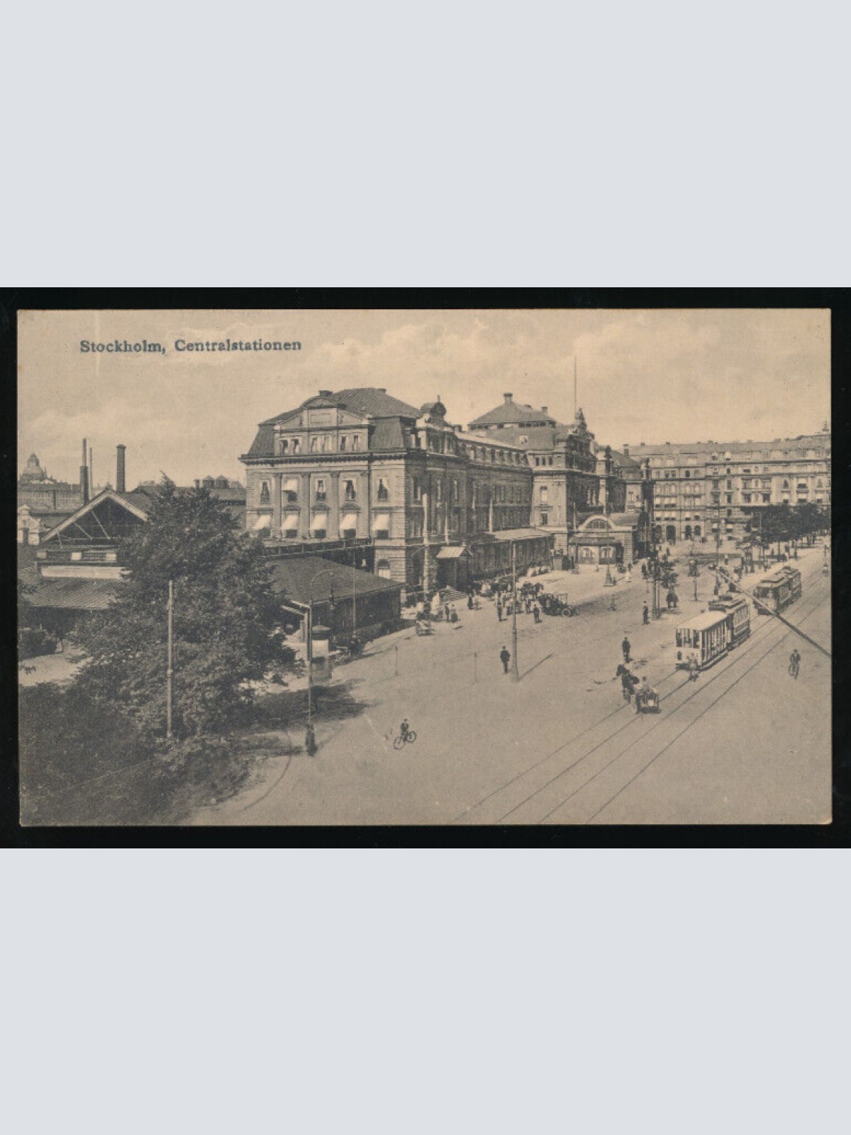 AK aus Stockholm Centralstation mit Strassenbahn Schweden (916)