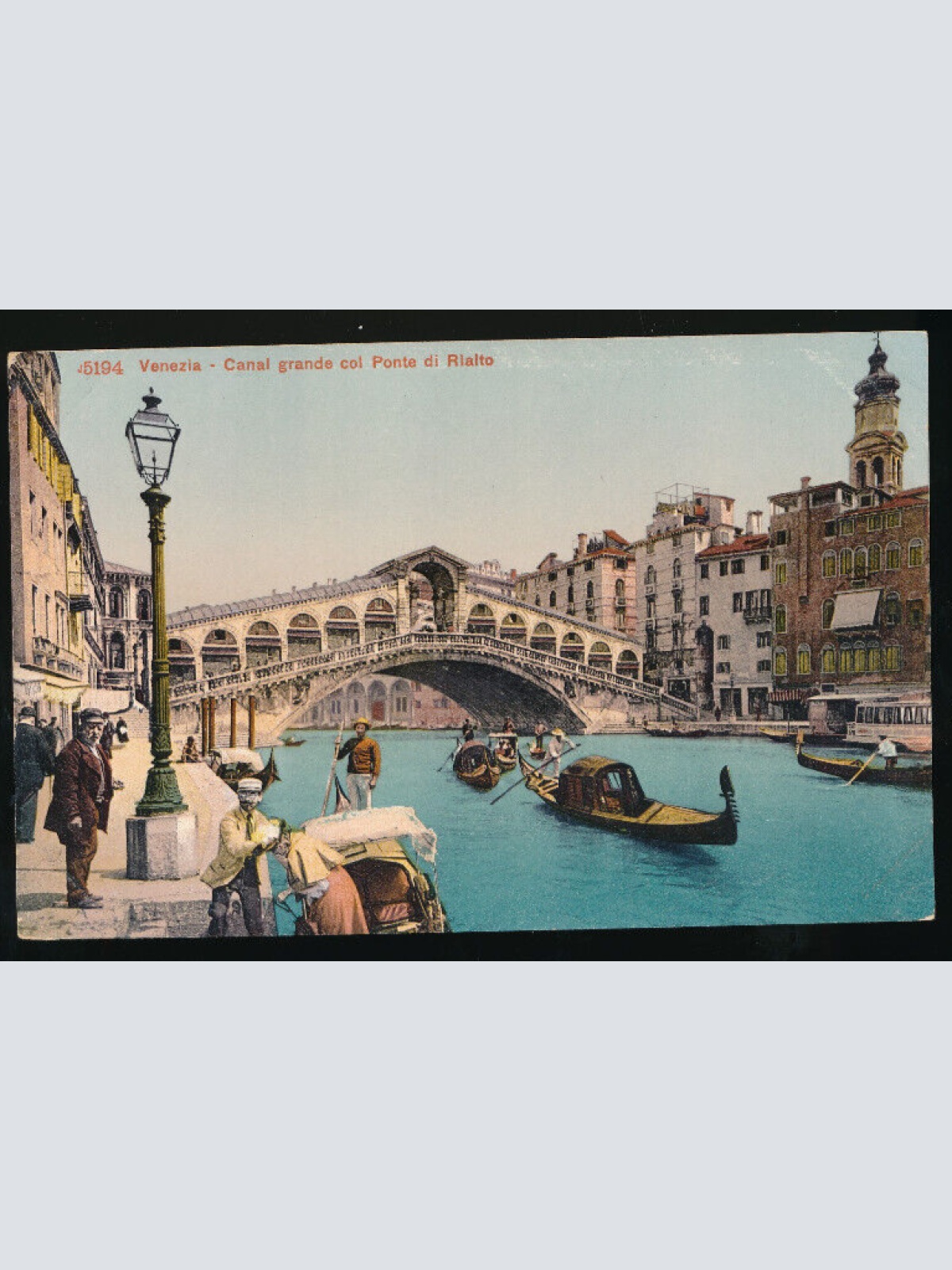 AK aus Venezia - Venedig Canal grande col Ponte di Rialto Italien (1107)