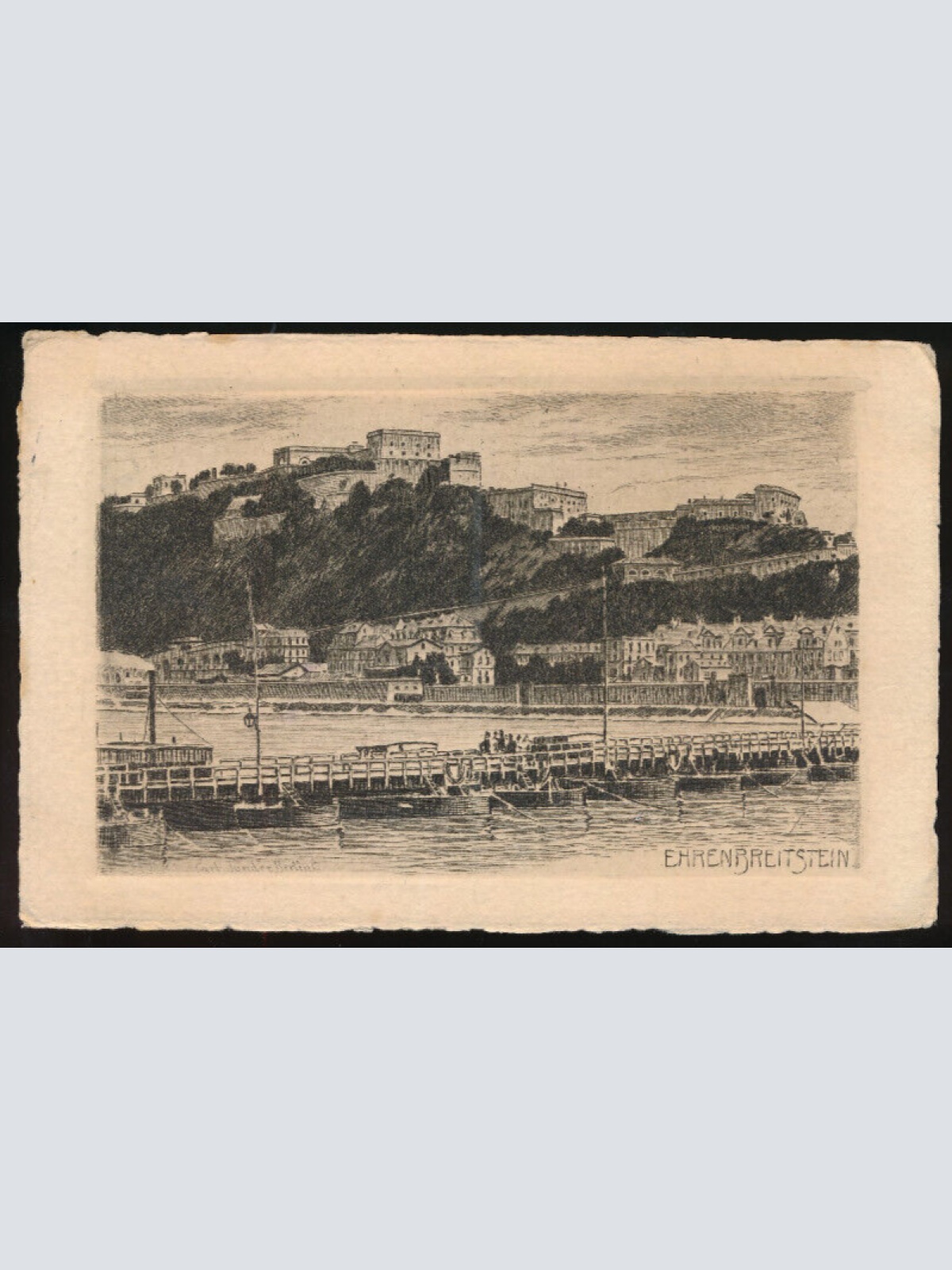 Radierungs-Karte aus Ehrenbreitstein Rheinland-Pfalz (1073)