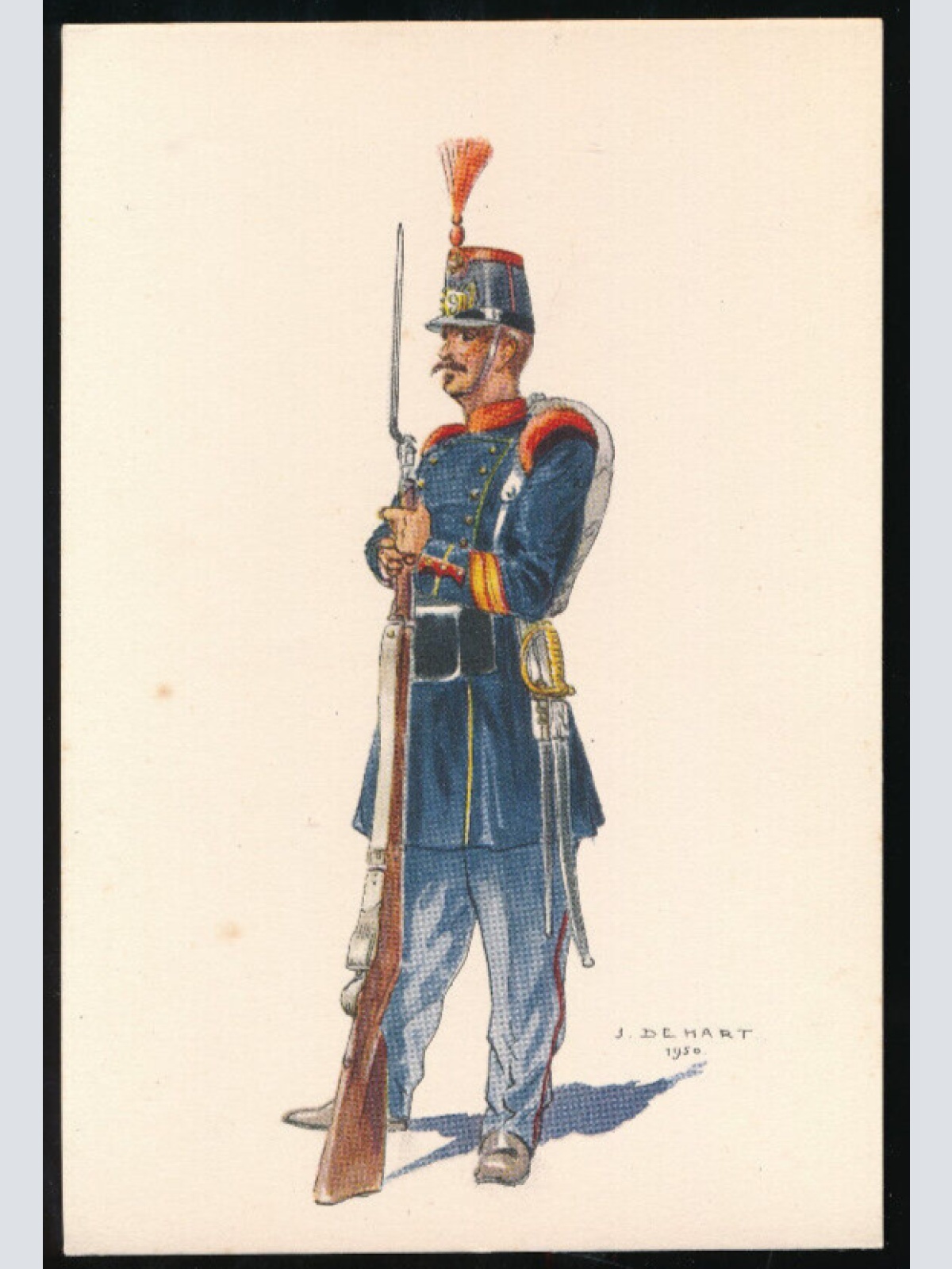 AK Belgische Militäruniformen Infanterie de Ligne -1853- (1029)