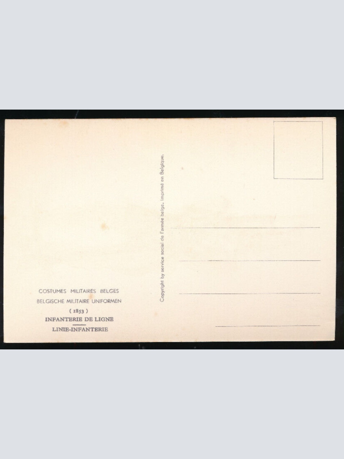 AK Belgische Militäruniformen Infanterie de Ligne -1853- (1029)