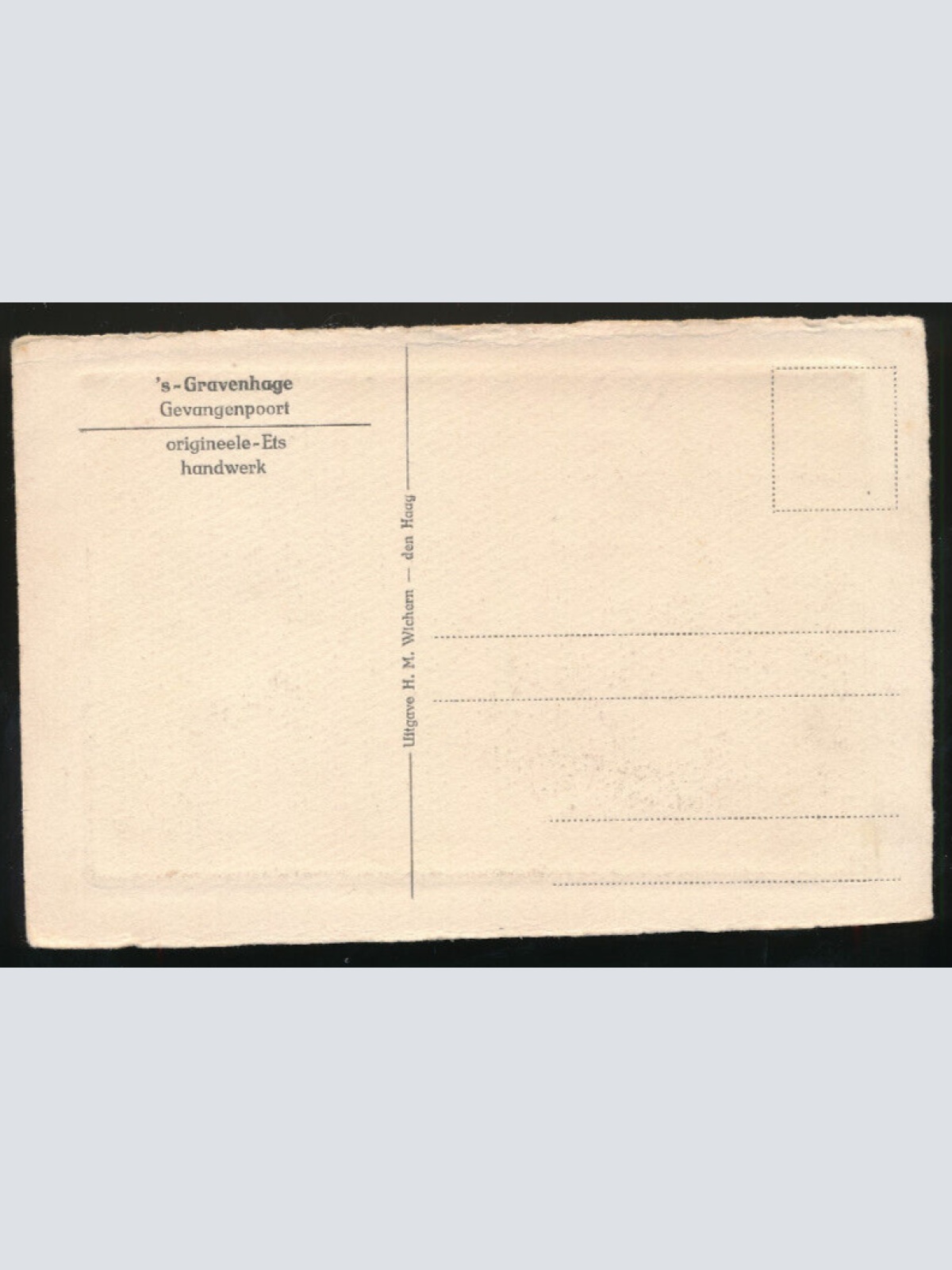 Radierungs-Karte aus Gravenhage Niederlande (1070)