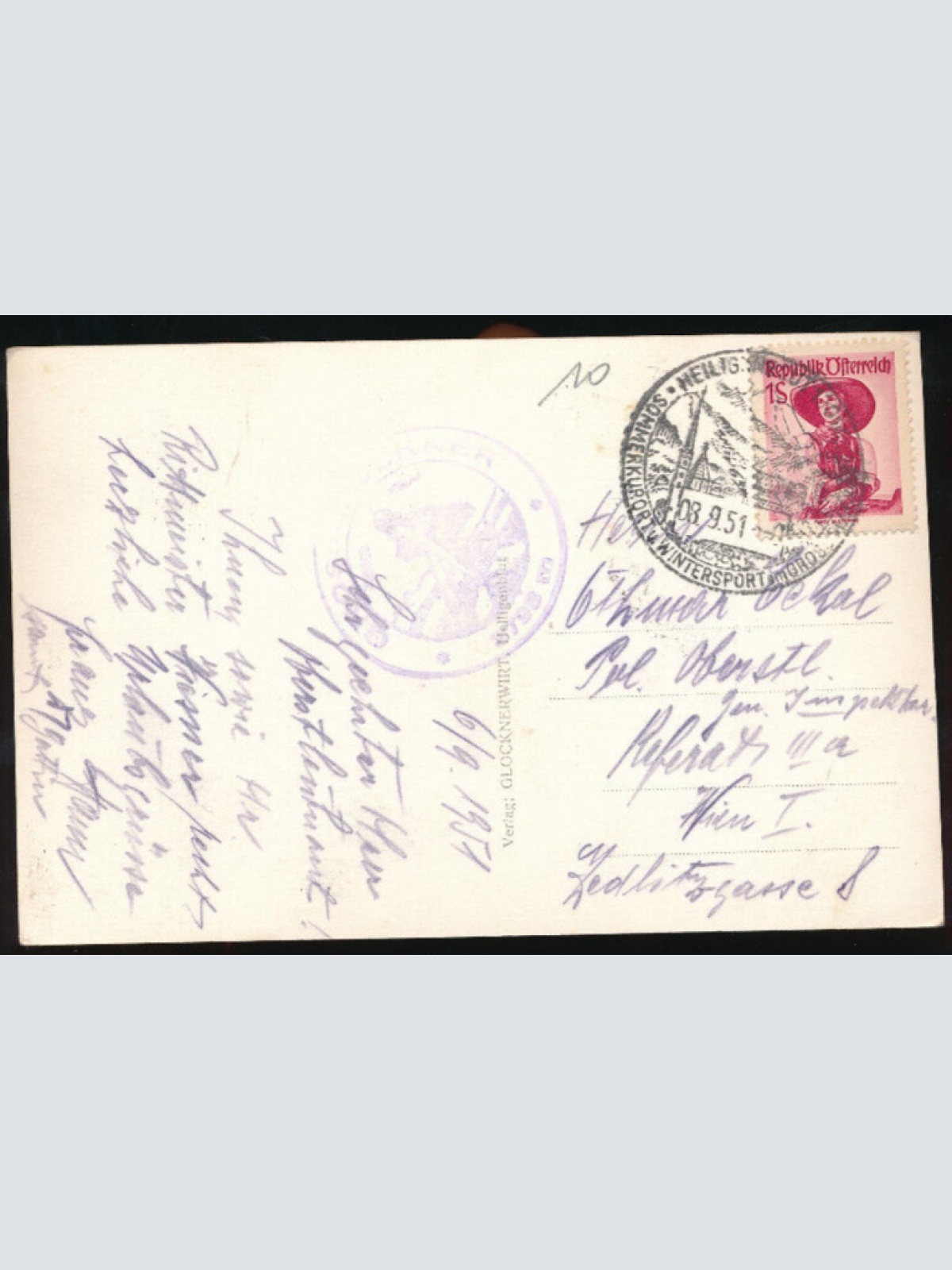 AK Großglocknerstraße und Parkplatz Franz Josefs höhe mit Oldtimer Kärnten(1050)