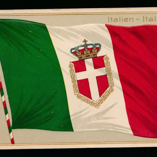 Präge-Karte Flagge - Flaggs Italien - Italie Flagge auf AK (451)