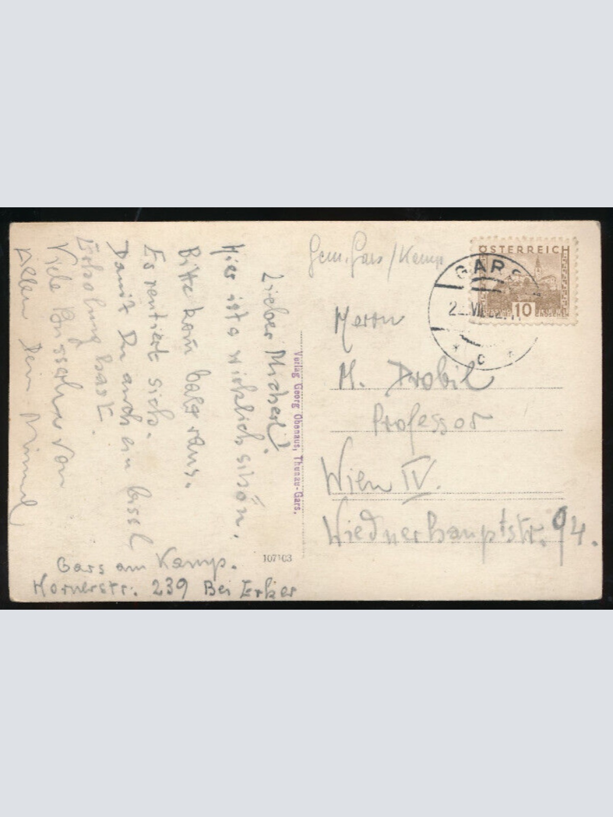 AK aus Thunau am Kamp Niederösterreich (810)