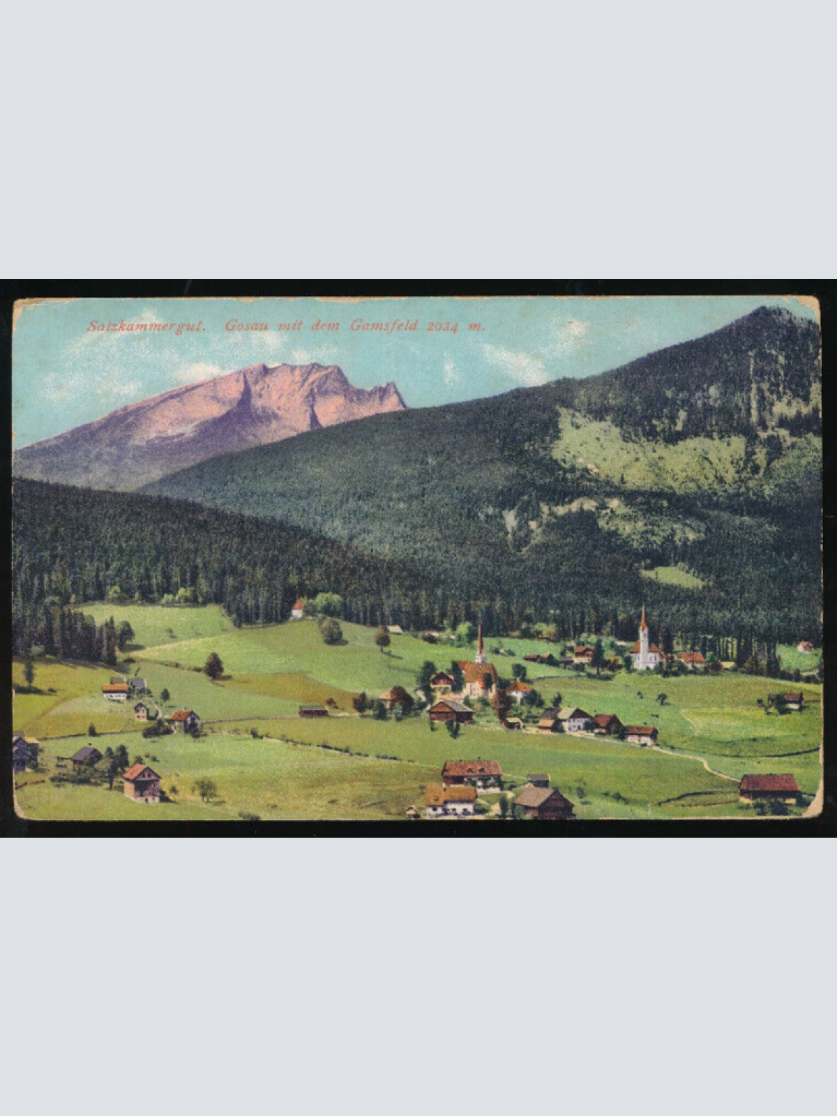 AK aus Gosau mit dem Gamsfeld Oberösterreich (828)