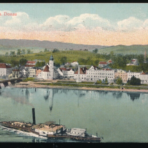 AK aus Aschach a.Donau mit Dampfer Oberösterreich (865)