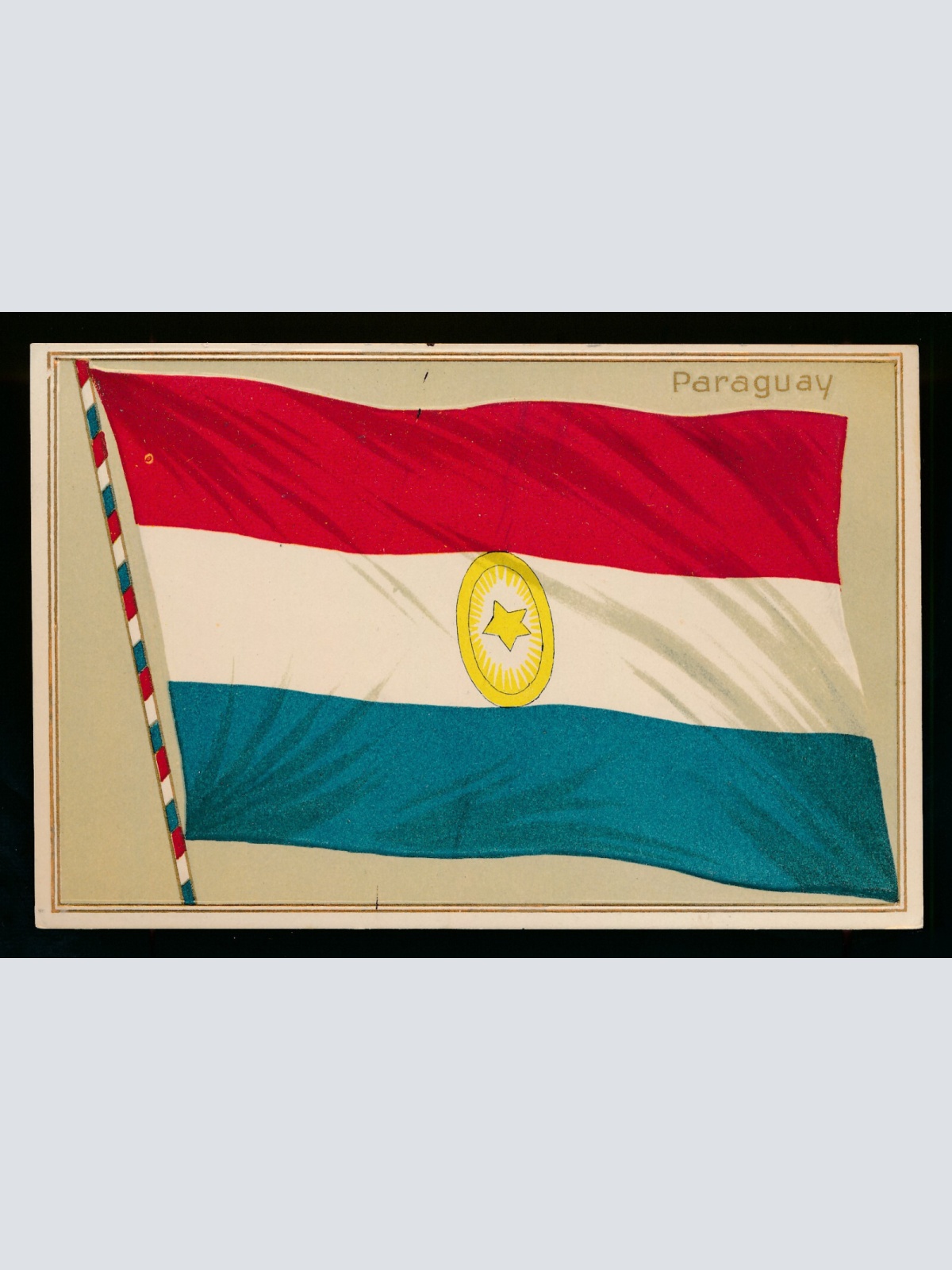 Präge-Karte Flagge - Flaggs Paraguay, Südamerika (386)