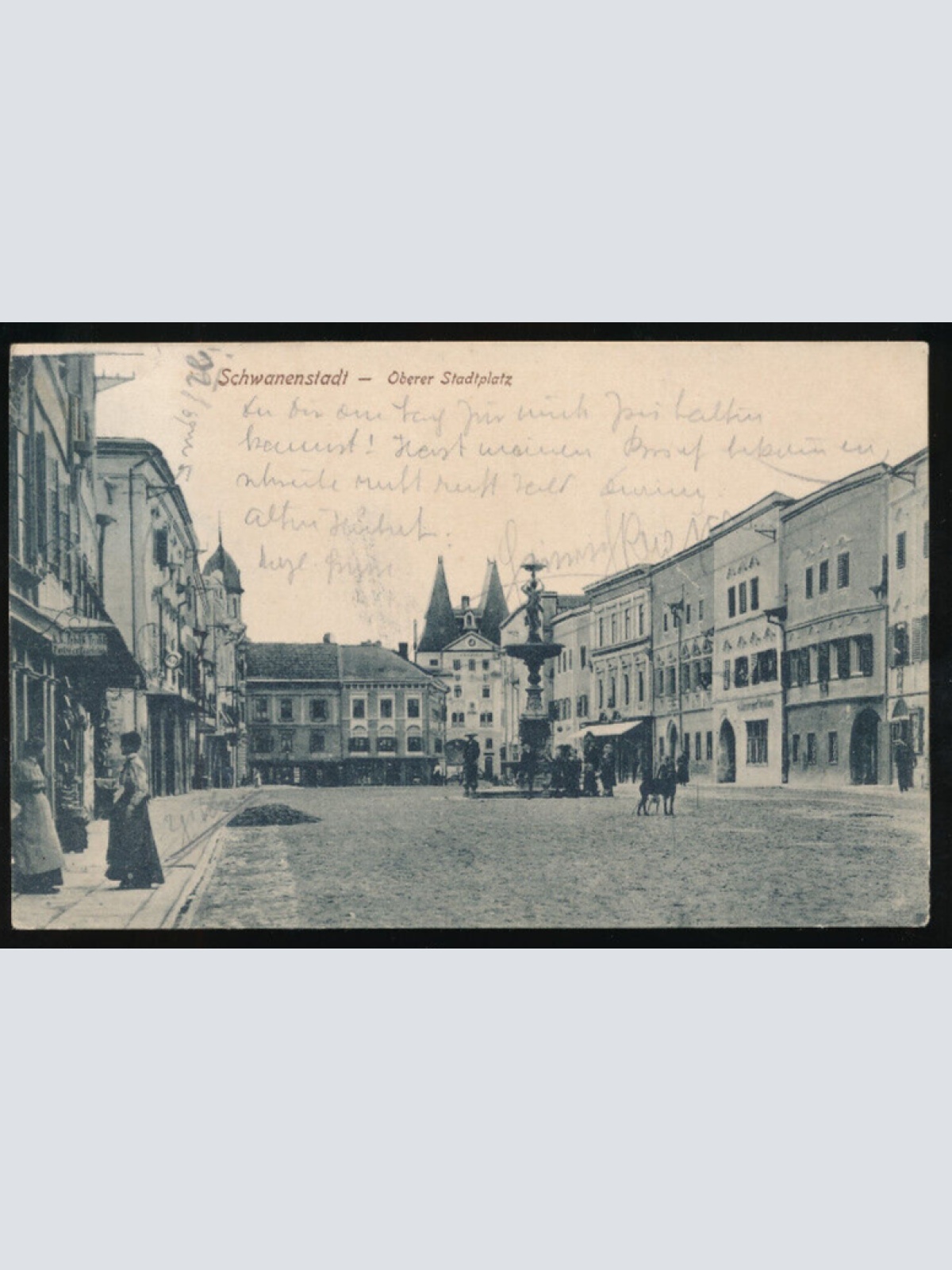 AK aus Schwanenstadt oberer Stadtplatz Oberösterreich (1416)