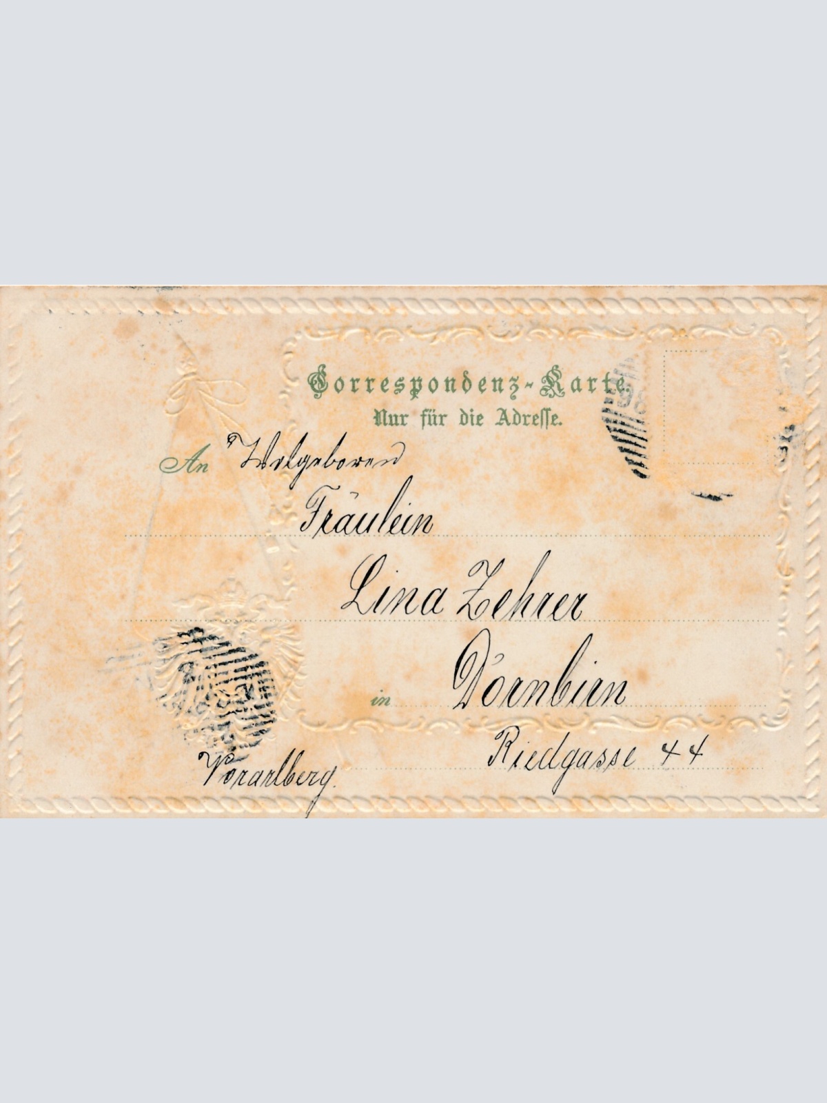 Präge-Karte, Wien I. Michaelerplatz mit Kohlmarkt (S1)