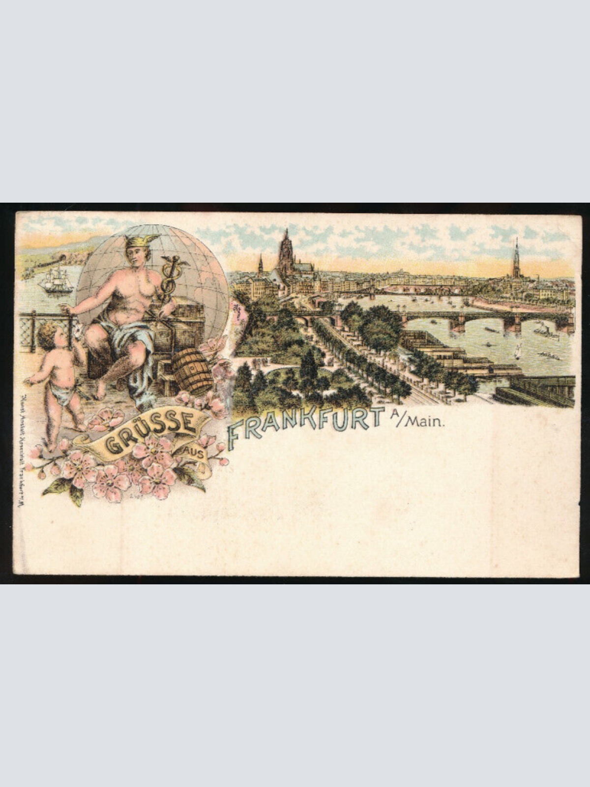 Litho-Karte gruss aus Frankfurt am Main Hessen (1615)