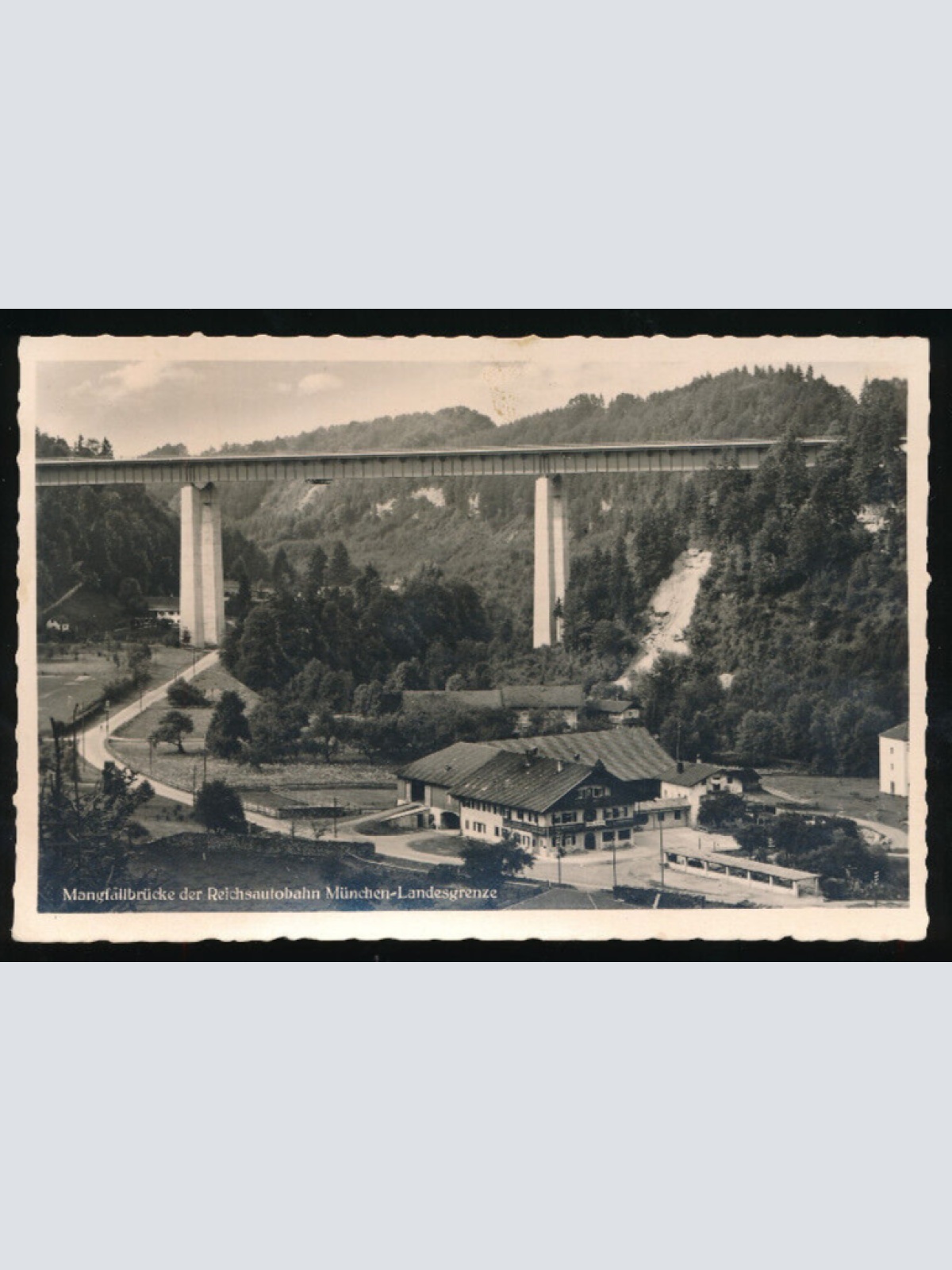 AK aus Weyarn Mangfallbrücke der Reichsautobahn mit Gasthaus Bruckmühle (1195)