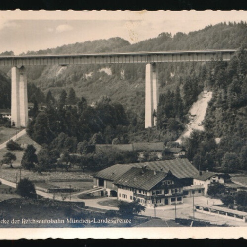 AK aus Weyarn Mangfallbrücke der Reichsautobahn mit Gasthaus Bruckmühle (1195)