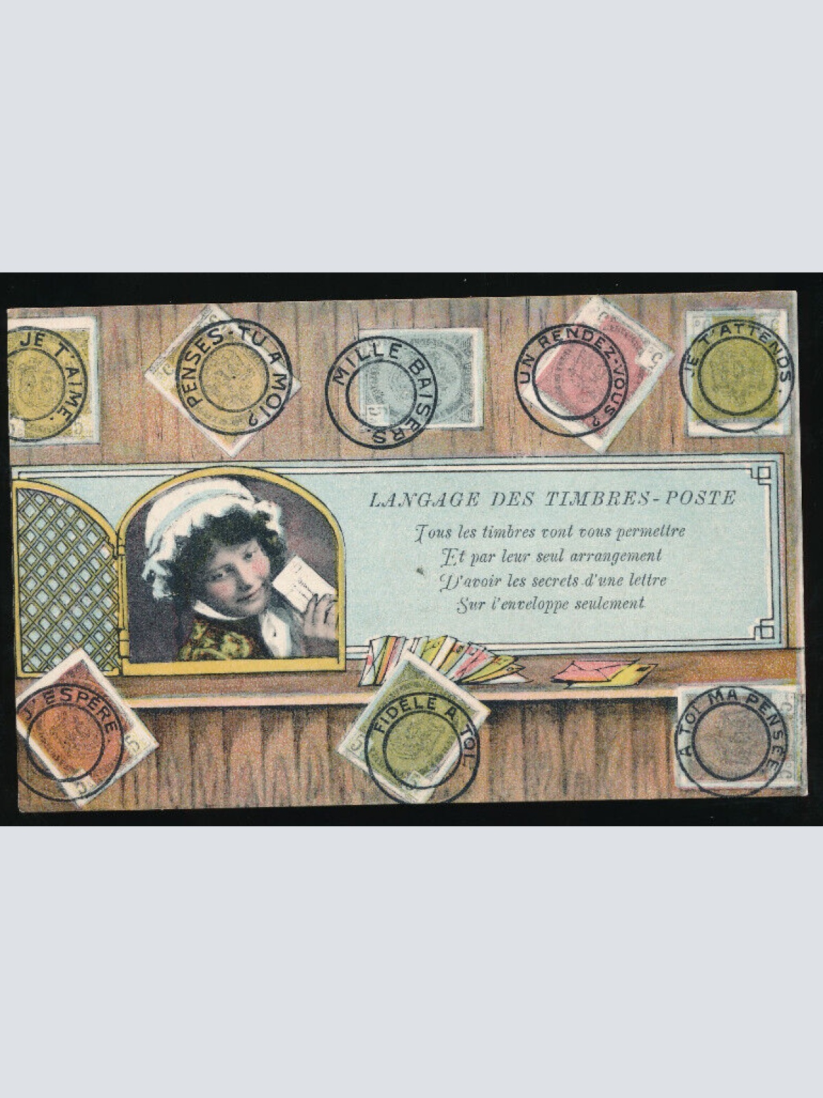 AK Briefmarkensprache Frankreich (1240)