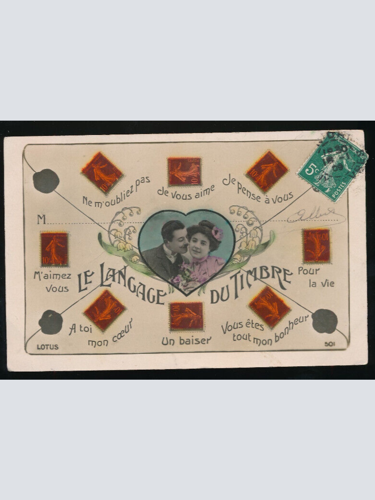 AK Briefmarkensprache Frankreich (1236)