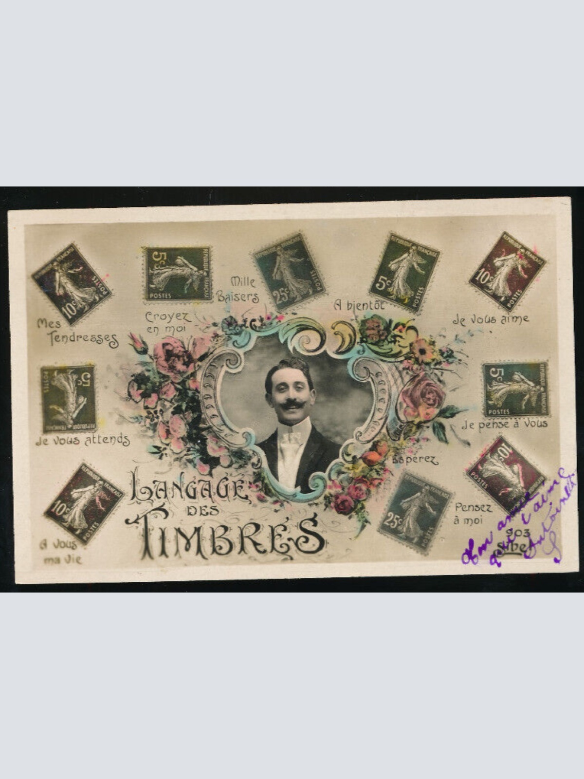 AK Briefmarkensprache Frankreich (1238)