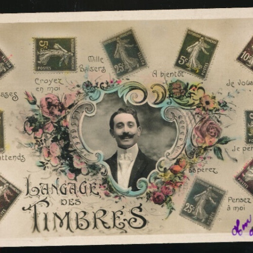 AK Briefmarkensprache Frankreich (1238)