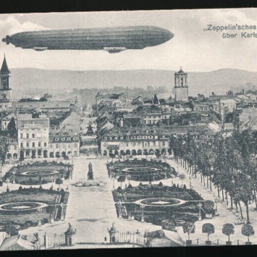 AK aus Karlsruhe mit Zeppelin´sches Luftschiff Baden-Württemberg (1969)