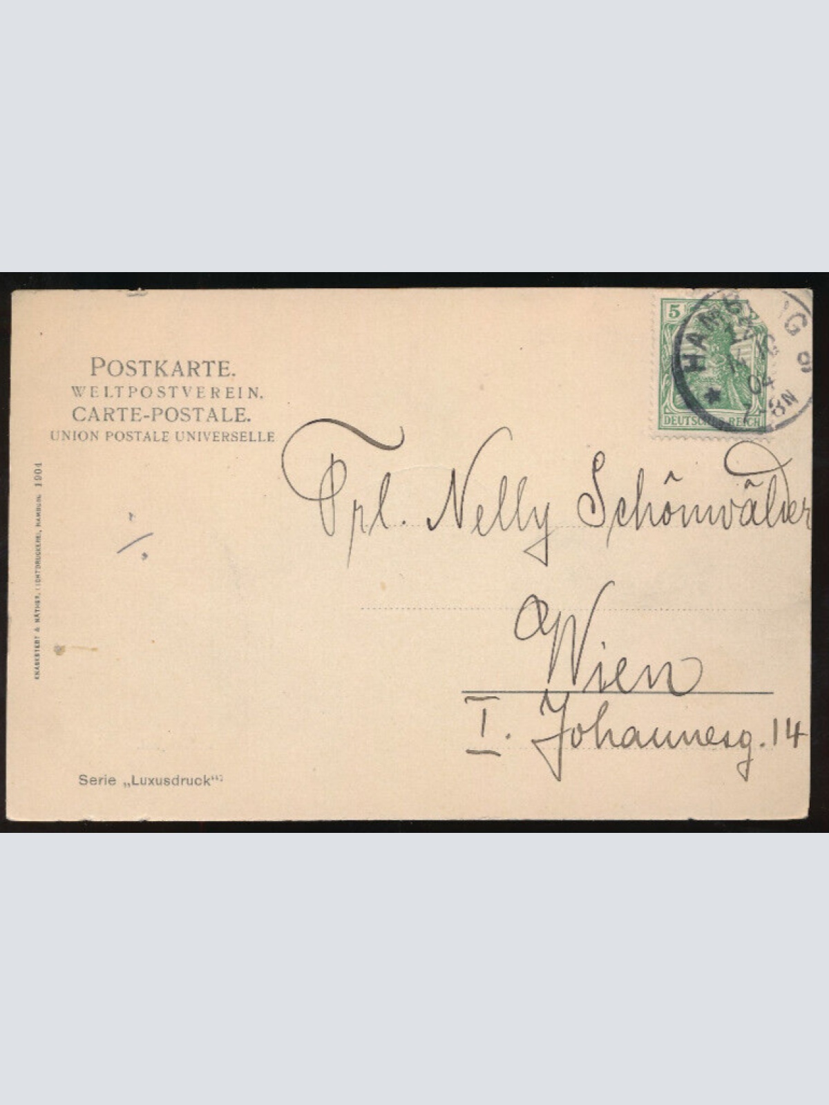 AK aus Hamburg Hafen mit Kaiserquai mit Boot Hamburg (1357)