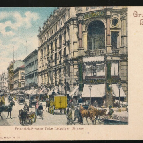 AK gruss aus Berlin Friedrich-Strasse Ecke Leipziger Strasse Deutschland (1930)