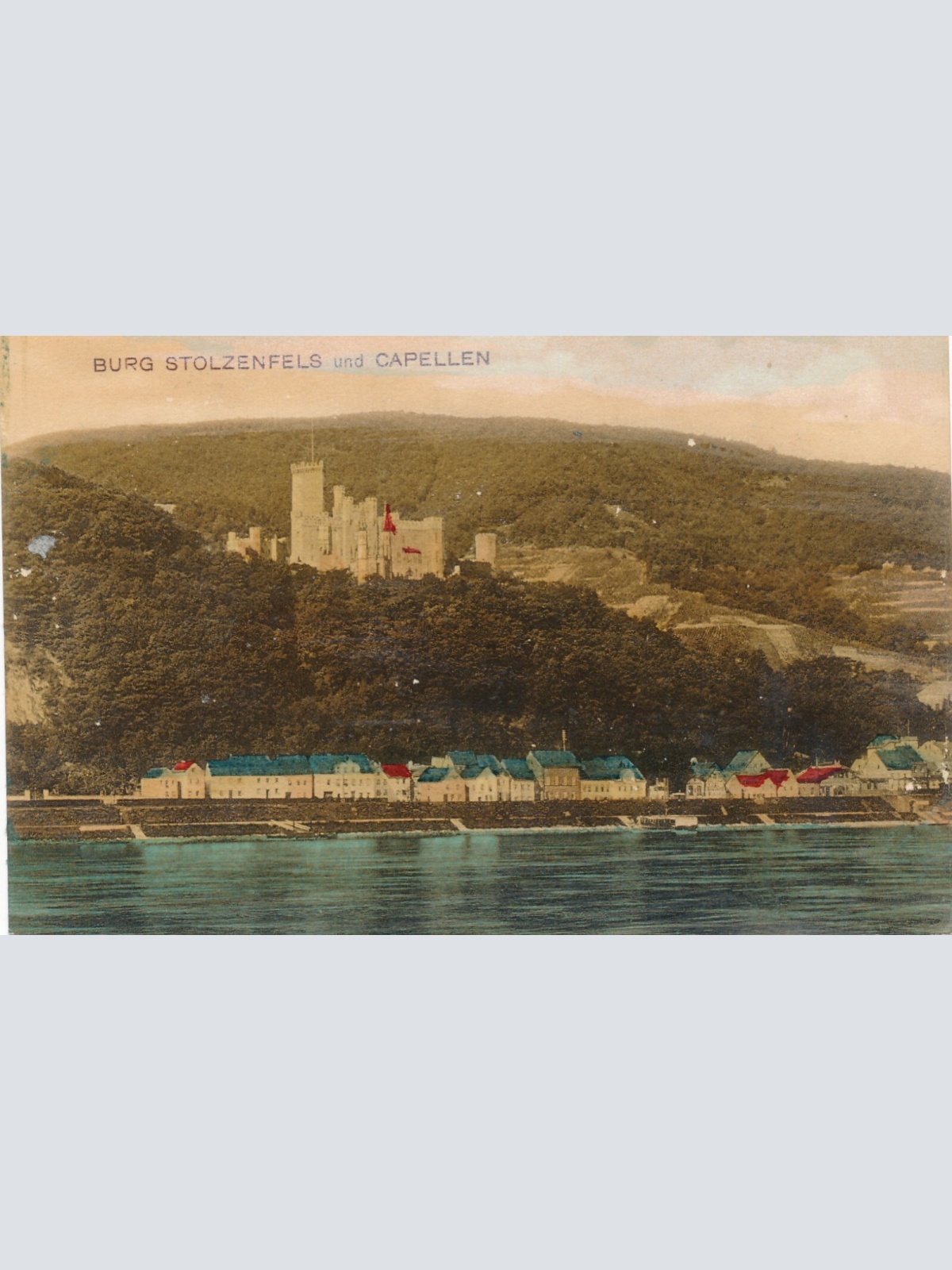 AK, Burg Stolzenfels und Capellen, Koblenz,  Rheinland-Pfalz (S76)