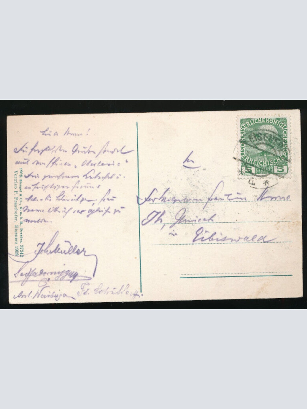 AK aus Eisenerz Pfarrkirche Steiermark (1852)